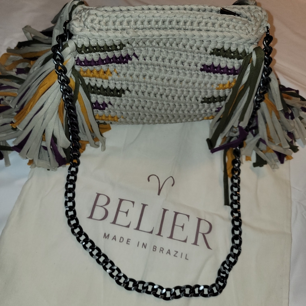 NEW Belier Belier BOLSA Crochet FRINGE Bag - Picture 16 of 16